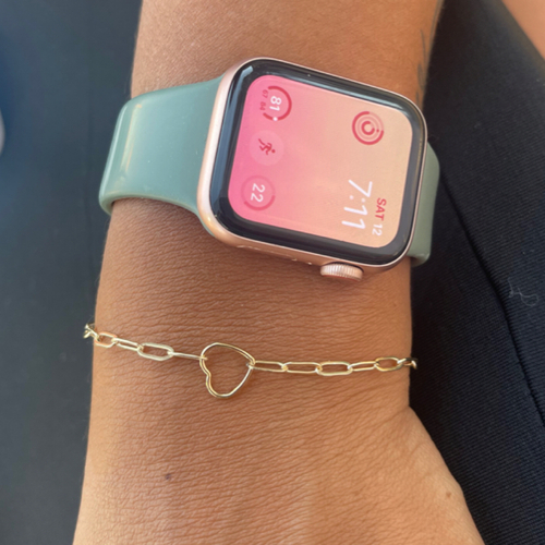 Gold Filled Bracelet with Heart Connector 