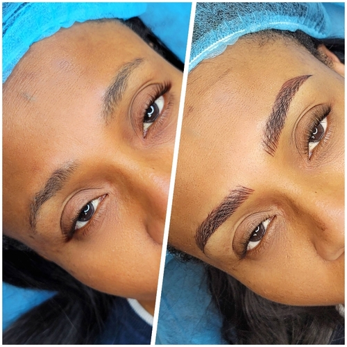 Before and after nano brows