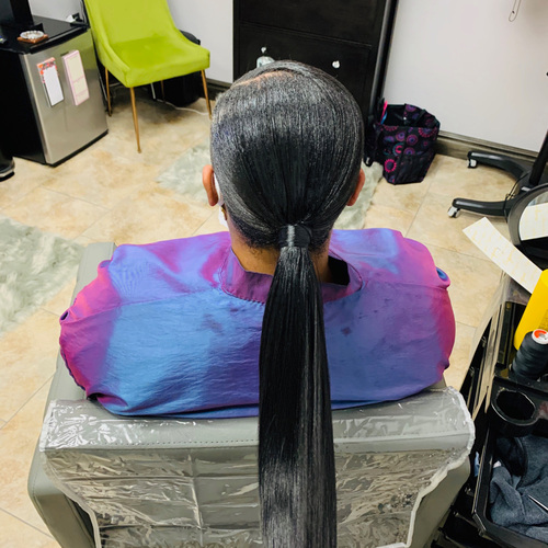 Natural hair extended ponytail 