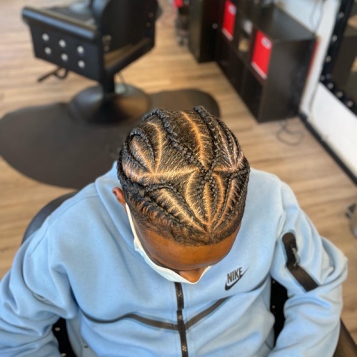 Straight braids outlet to the back