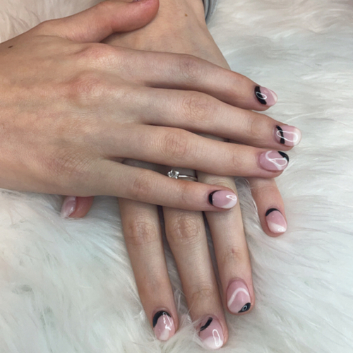 Acrylic with nail art design 