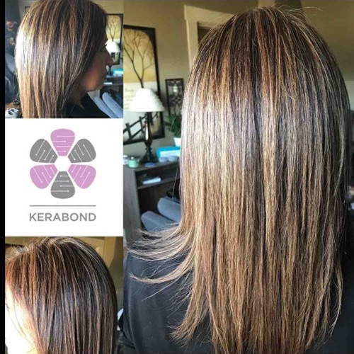 A rich brown with a touch of blonde and a Keratin Treatment to follow. 