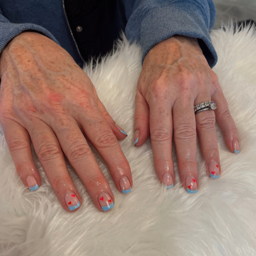 Gel manicure with nail art 