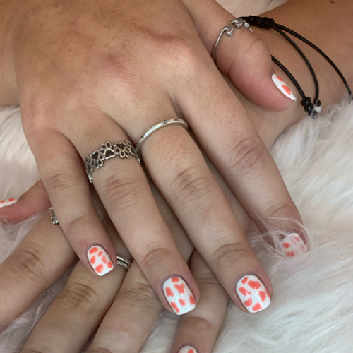 Gel manicure with nail art 