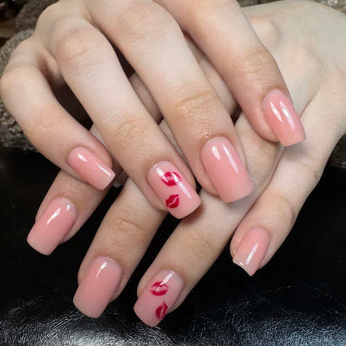 Lovely nude color with accent 