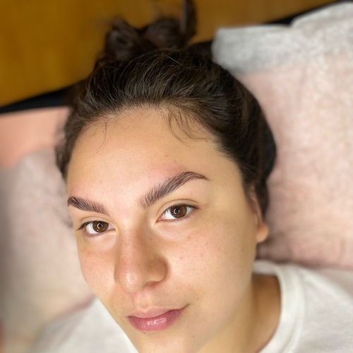 Brow lamination, tint, brow wax clean up