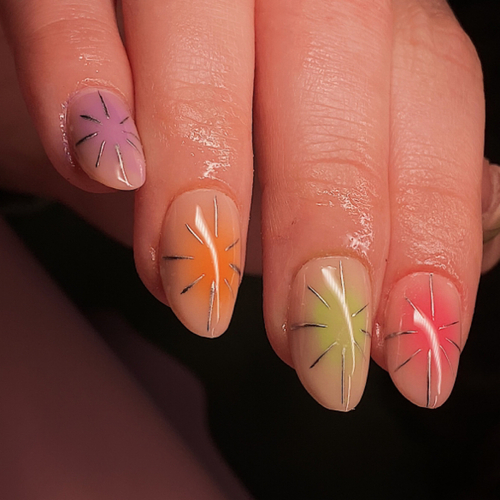 Level 2 nail art on gel-x extensions 