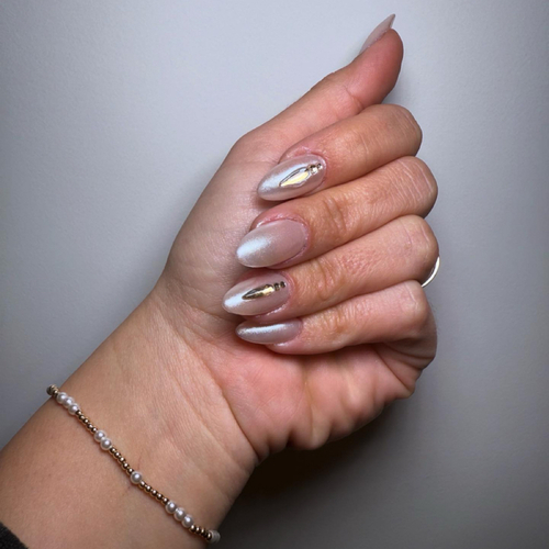 Gel-X with Chrome and gem Add ons