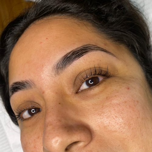 Brow lamination & tint with lash lift.