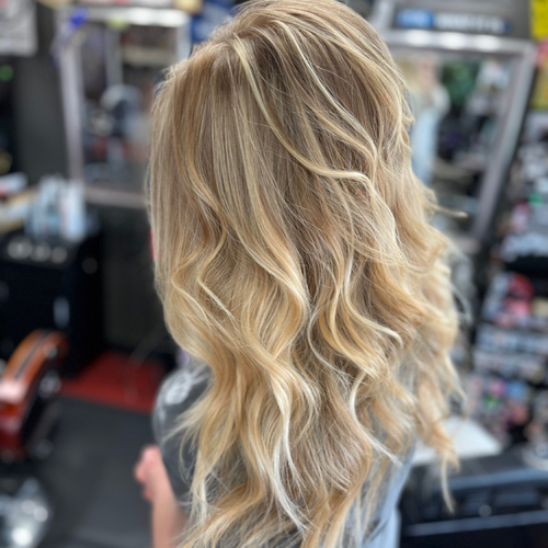Full Custom Blonding, Gloss, Olaplex Bond-Building treatment, Haircut & iron-Style!