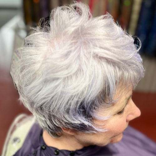 Short pixie haircut