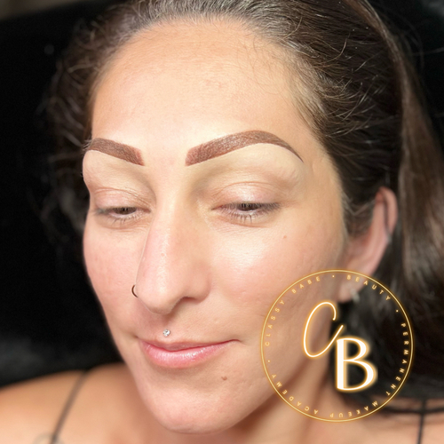 Powder brows over previous Microblading. We used color correction to even out the tone of the faded color. 

Results heal 20-30% lighter and softer