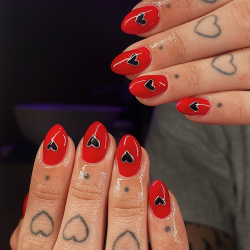 Level 2 nail art on structured gel manicure 