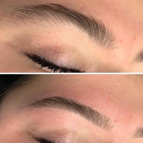 before & after brow wax