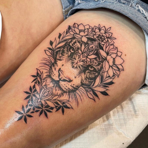 Lioness Floral Thigh piece unfinished work