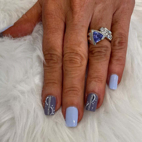 Gel manicure with nail art