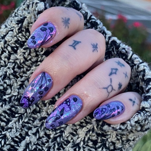 Level 3 nail art on structured gel manicure on natural nails