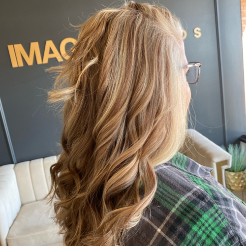 Half head of highlights and lowlights 
