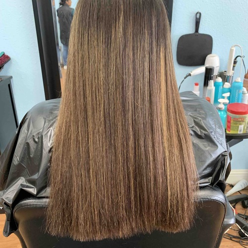Relaxer and press and trim
