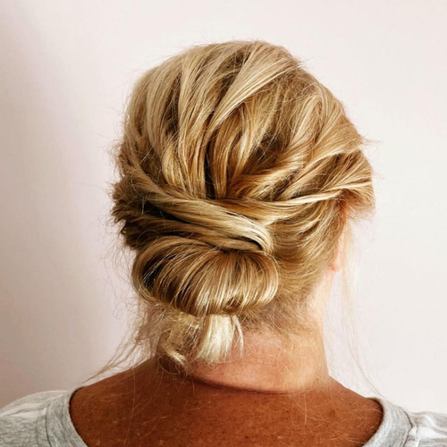 Sholder-Length Textured Bridal Updo