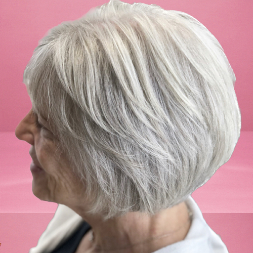 Short layered Bob Haircut and Blowout Style!