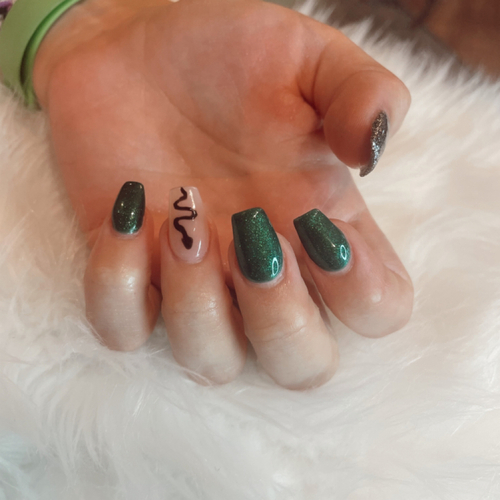 Acrylic fill with nail art 