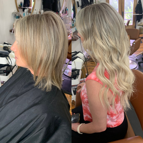 Custom color + two row hand tied extension install 