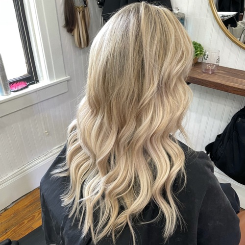 Custom color + one row hand tied extensions added for fullness