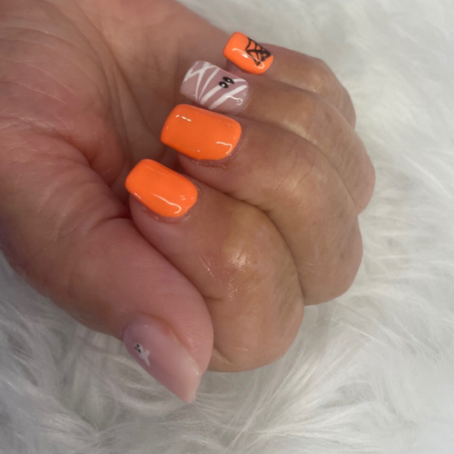 Acrylic fill with nail art
