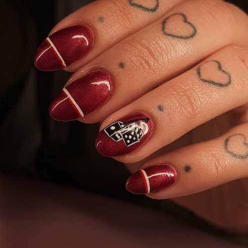 Level 2 nail art in structured gel manicure 