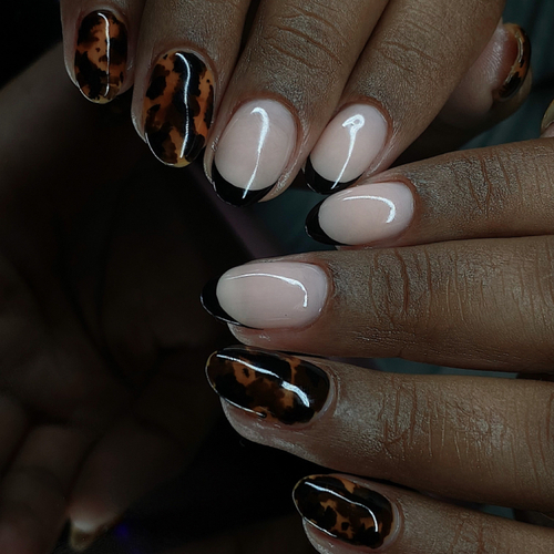 Level 2 nail art w/ French on structured gel manicure 