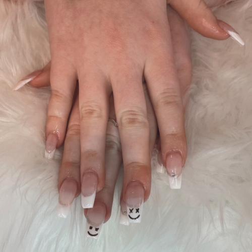 Acrylic full set with nail art 