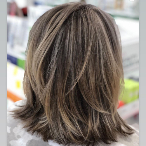 Custom Blonde with Dark brown and Haircut
