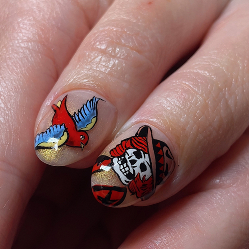 Level 3 nail art on structured gel manicure