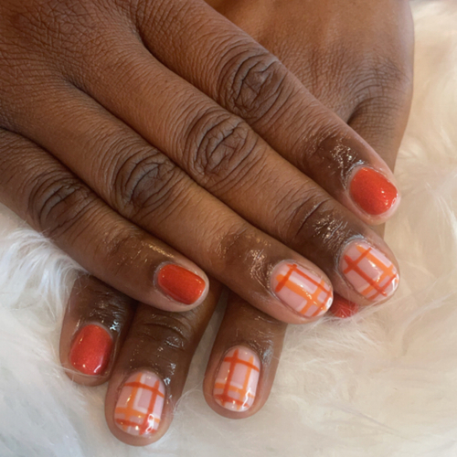 Gel manicure with nail art