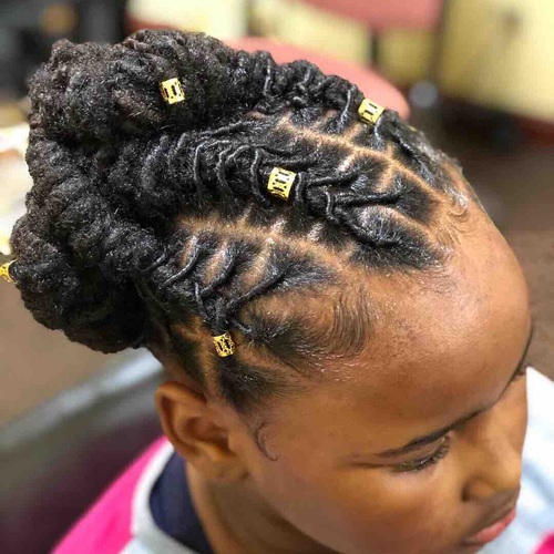 Loc Barrel Updo  