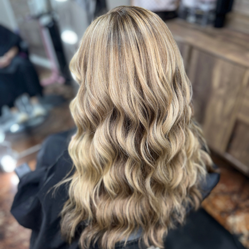Root touch up & partial highlight 