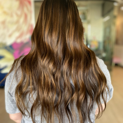 Global hair color with full head balayage. 