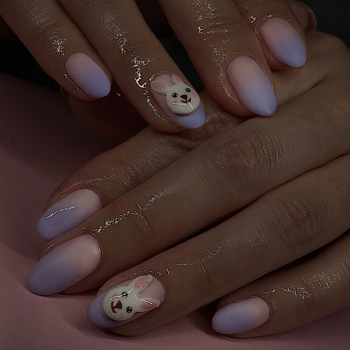 Level 3 nail art on structured gel manicure 