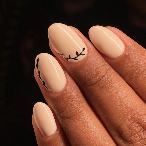 Level 1 nail art on structured gel manicure 