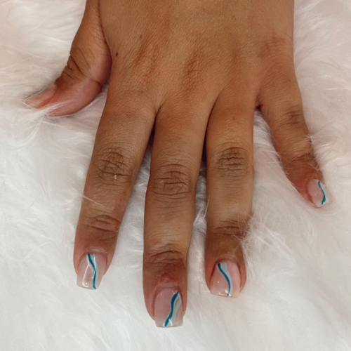 Acrylic full set with nail art 