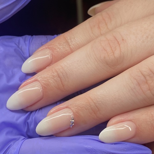 Level 2 nail art on structured gel manicure 