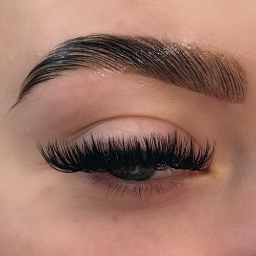 Brow Lamination + Tint 
Volume Lashes 
