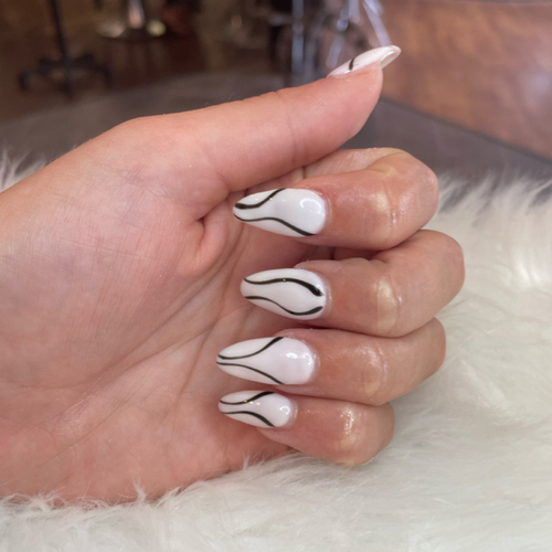 Acrylic full set with nail art 
