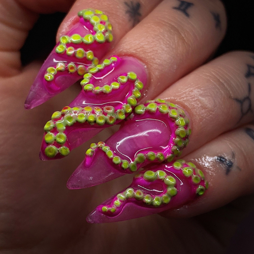 Level 3 nail art on sculpted gel extensions 