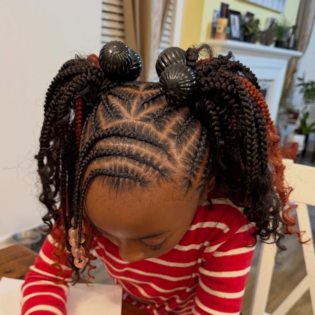 Kids Cornrows Hair Added at NY 2 QC Kutz in Charlotte, NC