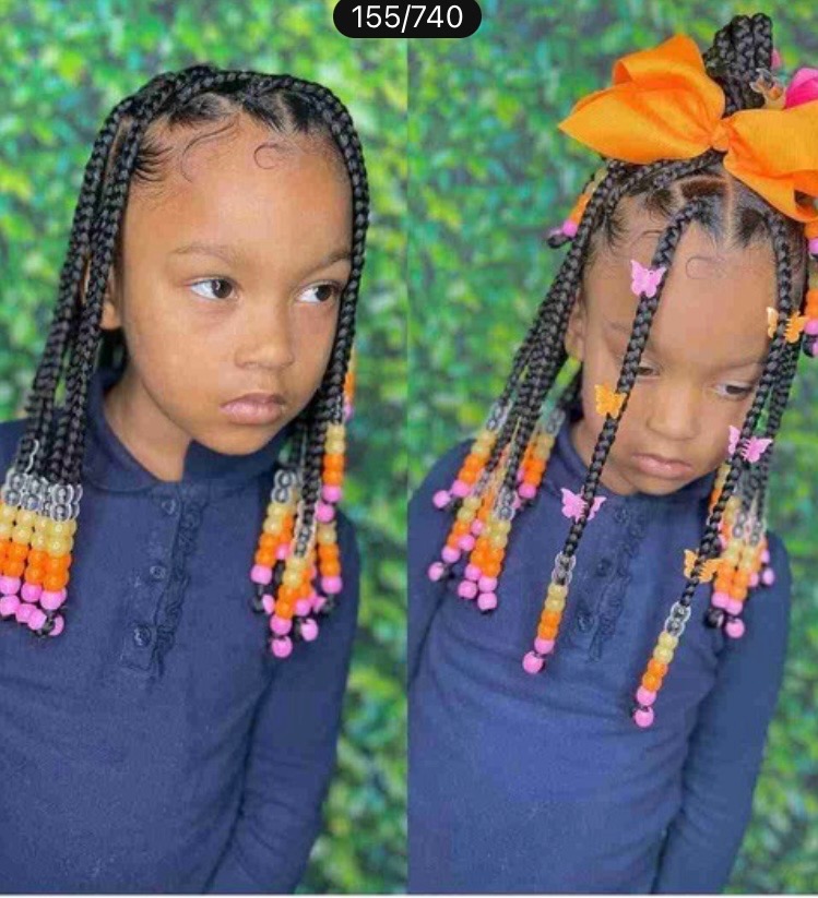 Kid Natural Braids With Beads
