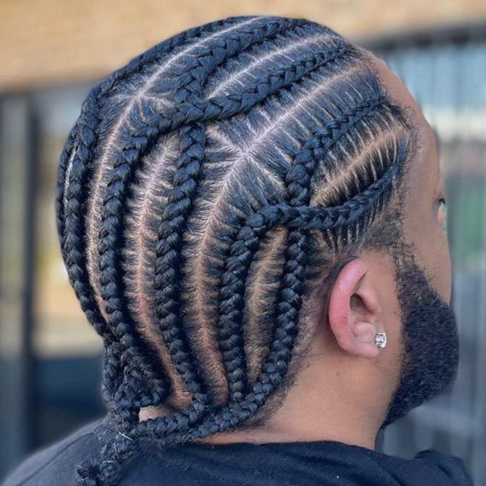 Men’s Cornrows ( With Design) at Impeccable Beauty in Clarksville, TN