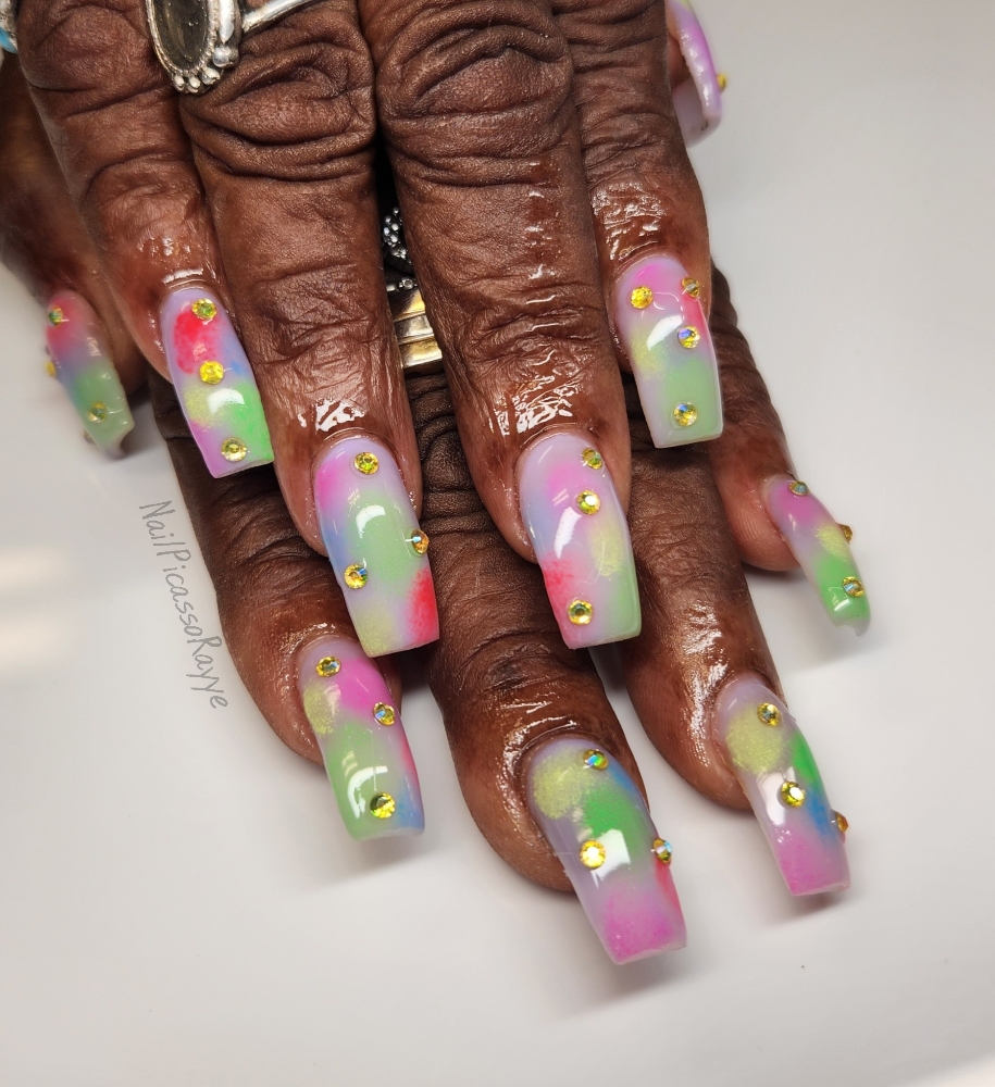 Free Style Nail Design Acrylic