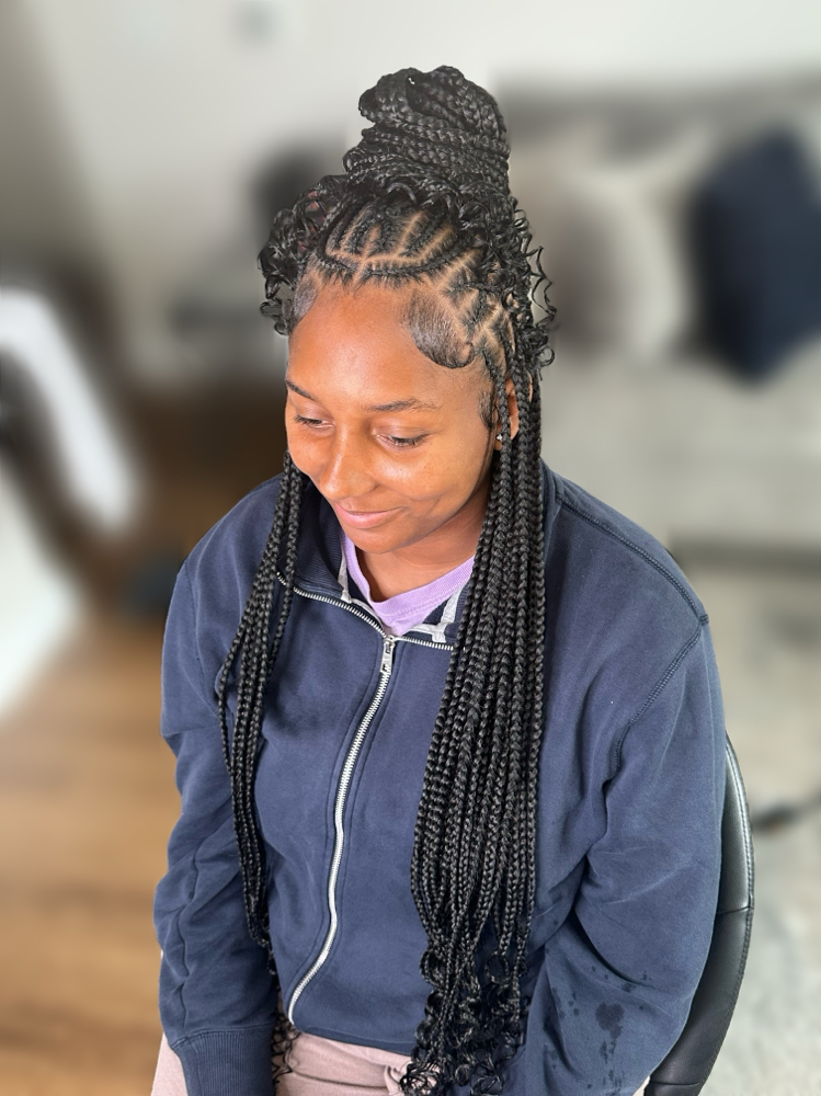Smedium Fulani Braids W/ Knotless